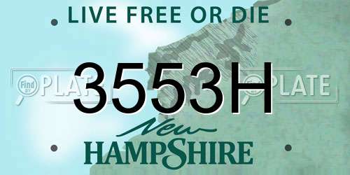 3553H New Hampshire License Plate