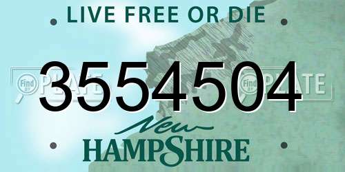3554504 New Hampshire License Plate