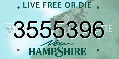 3555396 New Hampshire License Plate
