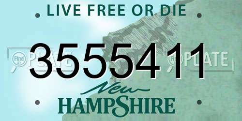 3555411 New Hampshire License Plate