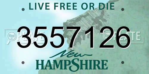 3557126 New Hampshire License Plate