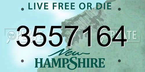 3557164 New Hampshire License Plate