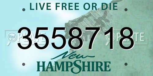 3558718 New Hampshire License Plate