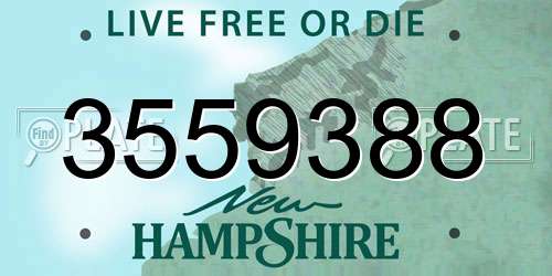 3559388 New Hampshire License Plate