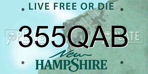 355QAB New Hampshire License Plate