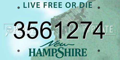 3561274 New Hampshire License Plate