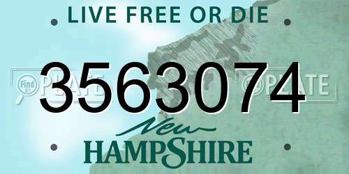 3563074 New Hampshire License Plate