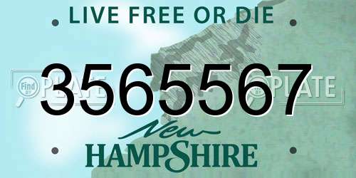 3565567 New Hampshire License Plate