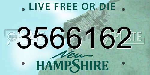 3566162 New Hampshire License Plate