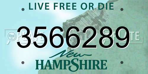 3566289 New Hampshire License Plate