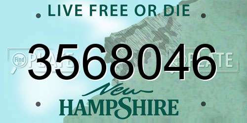 3568046 New Hampshire License Plate