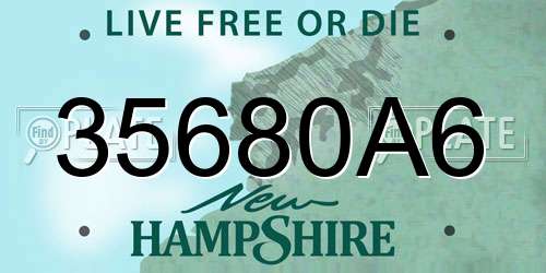 35680A6 New Hampshire License Plate