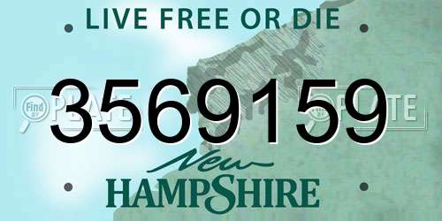 3569159 New Hampshire License Plate