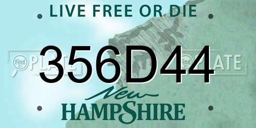 356D44 New Hampshire License Plate