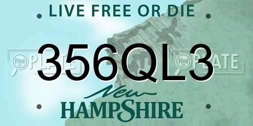 356QL3 New Hampshire License Plate