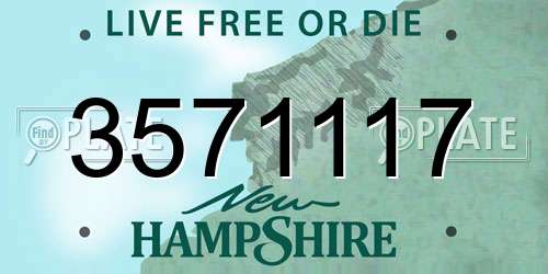3571117 New Hampshire License Plate