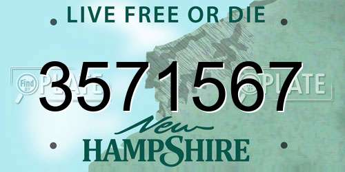 3571567 New Hampshire License Plate