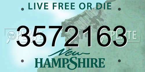 3572163 New Hampshire License Plate