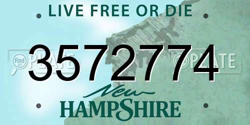 3572774 New Hampshire License Plate