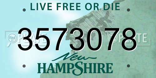 3573078 New Hampshire License Plate