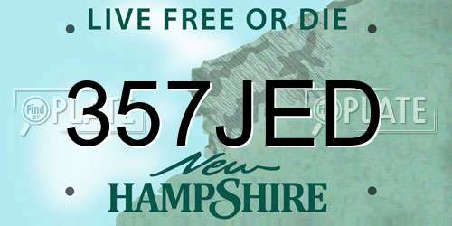 357JED New Hampshire License Plate