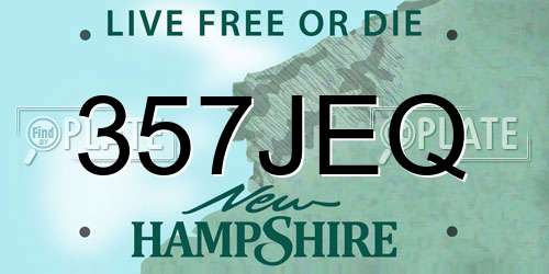 357JEQ New Hampshire License Plate