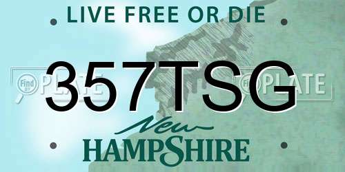 357TSG New Hampshire License Plate