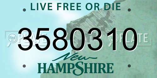 3580310 New Hampshire License Plate
