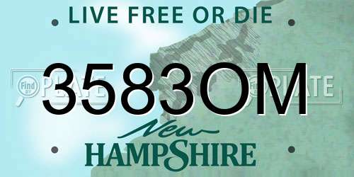 3583OM New Hampshire License Plate