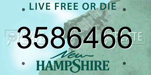 3586466 New Hampshire License Plate