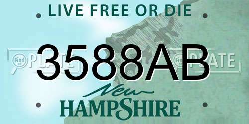 3588AB New Hampshire License Plate