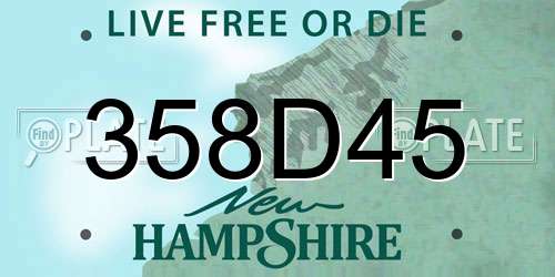 358D45 New Hampshire License Plate