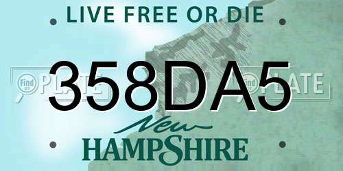 358DA5 New Hampshire License Plate
