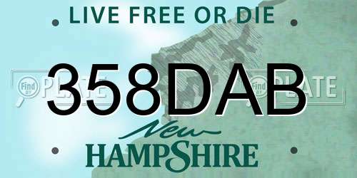 358DAB New Hampshire License Plate