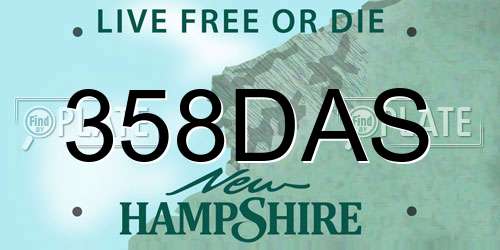 358DAS New Hampshire License Plate