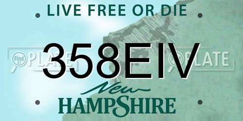 358EIV New Hampshire License Plate