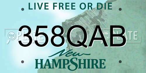 358QAB New Hampshire License Plate