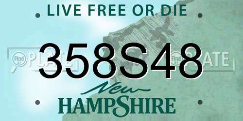 358S48 New Hampshire License Plate