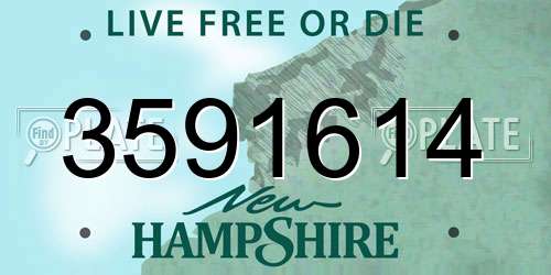 3591614 New Hampshire License Plate