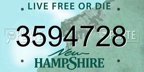 3594728 New Hampshire License Plate