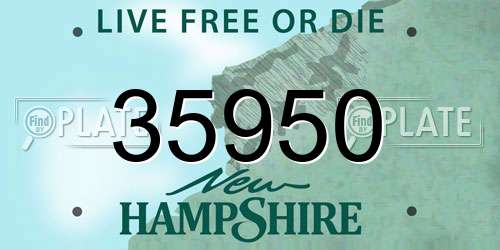 35950 New Hampshire License Plate