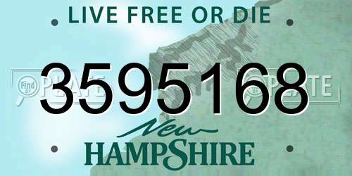 3595168 New Hampshire License Plate