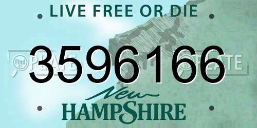 3596166 New Hampshire License Plate
