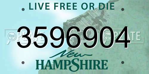 3596904 New Hampshire License Plate
