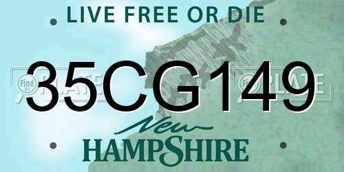 35CG149 New Hampshire License Plate
