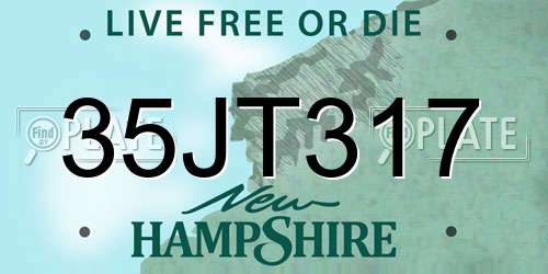 35JT317 New Hampshire License Plate
