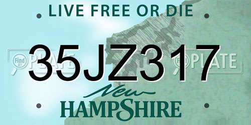 35JZ317 New Hampshire License Plate