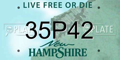 35P42 New Hampshire License Plate