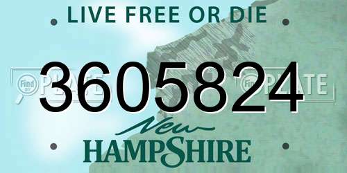 3605824 New Hampshire License Plate