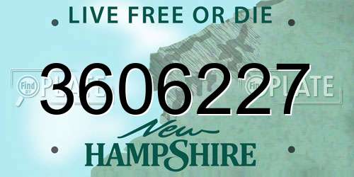 3606227 New Hampshire License Plate